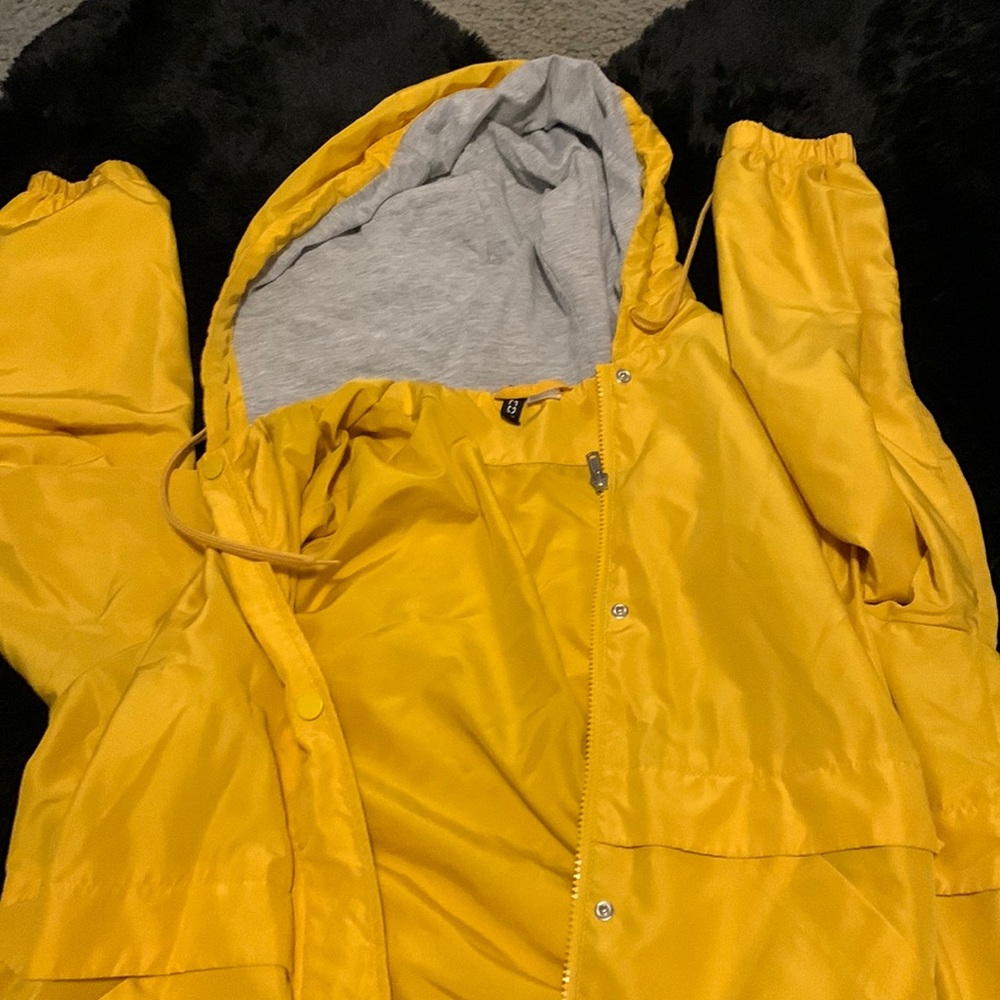 yellow rain jacket